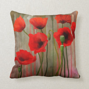 Coussin Pavots d'aquarelle