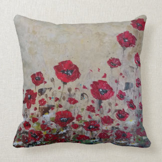 Coussin Pavots de rouge de carreau
