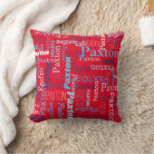 Coussin Paxton nom personnalisé rouge bleu blanc (Couverture)