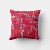 Coussin Paxton nom personnalisé rouge bleu blanc (Verso)