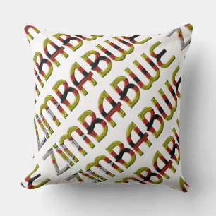 Coussin Pays africain de Zimbabwe Flag Typografy