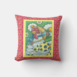 Coussin PAYS ALORS, POLKA DOT POULET JETER PILLOW Red