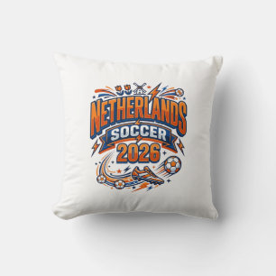 Coussin Pays-Bas Football 2026 Football Gras Pays Typogr