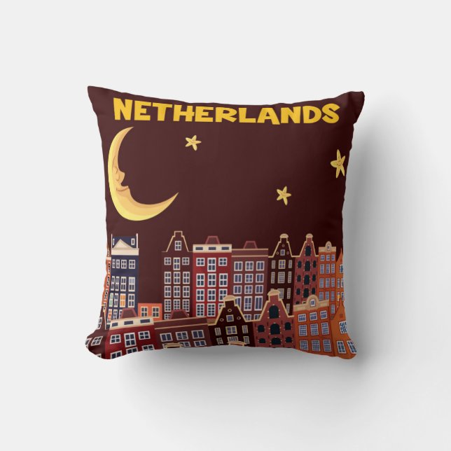 Coussin Pays-Bas la nuit (Recto)