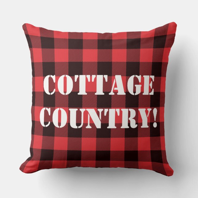 Coussin Pays de chalet Red Plaid (Recto)