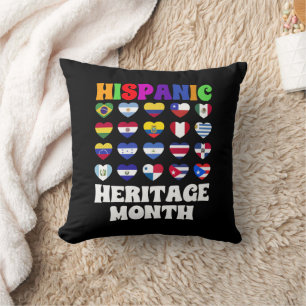 Coussin Pays Latino Drapeaux Coeur, Bonne Fête