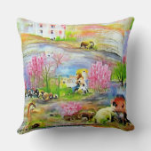 Coussin Paysage à l'aquarelle (Verso)