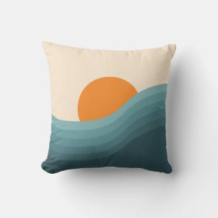 Coussin Paysage abstrait de style rétro