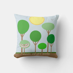 Coussin Paysage Abstrait moderne en bleu clair