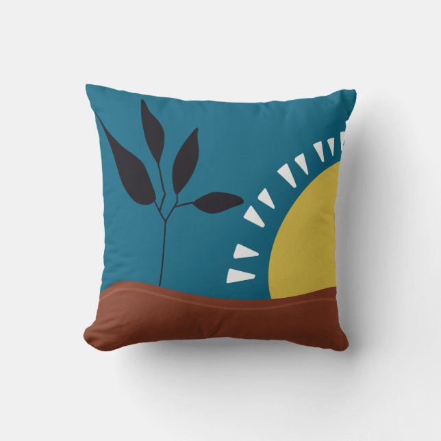 Coussin Paysage abstrait moderne soleil minimaliste  (Recto)