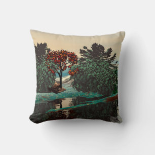 Coussin PAYSAGE ALIEN,ARBRES,LAGOON HYPERION Science-ficti