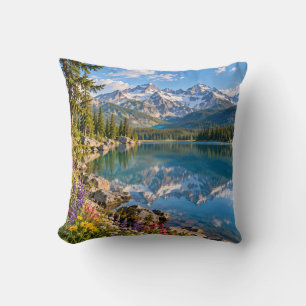 Coussin Paysage alpin du lac de montagne