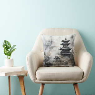 Coussin Paysage asiatique traditionnel