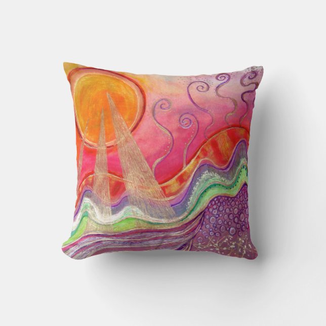 Coussin Paysage au soleil (Recto)