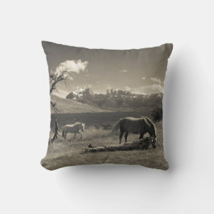 Coussin Paysage avec chevaux