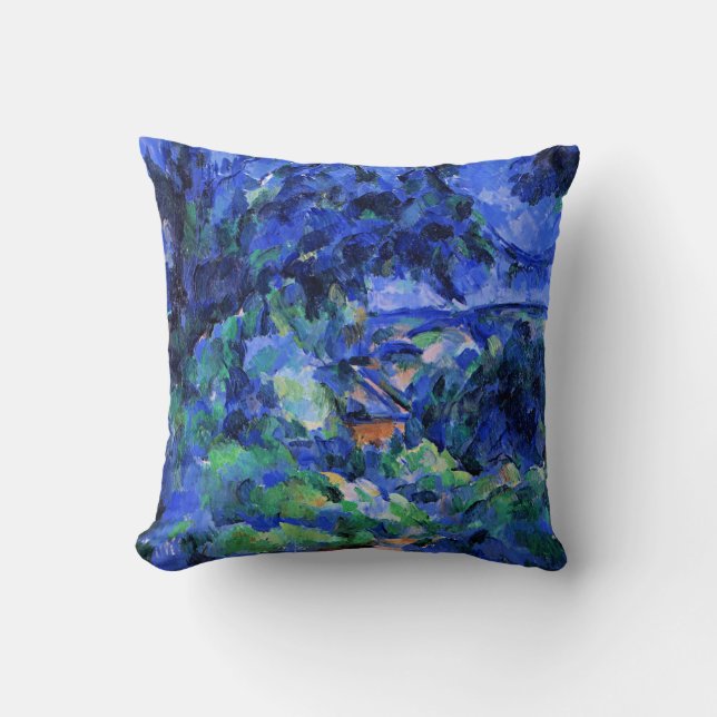 Coussin Paysage bleu par Paul Cezanne (Recto)