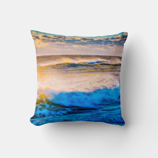 Coussin Paysage côtier au lever du soleil (Recto)