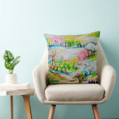 Coussin Paysage d'aquarelle 2 (Chaise)