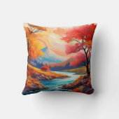 Coussin Paysage d'automne serein avec rivière (Verso)