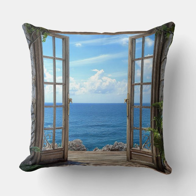 Coussin Paysage de fenêtre faux (Recto)