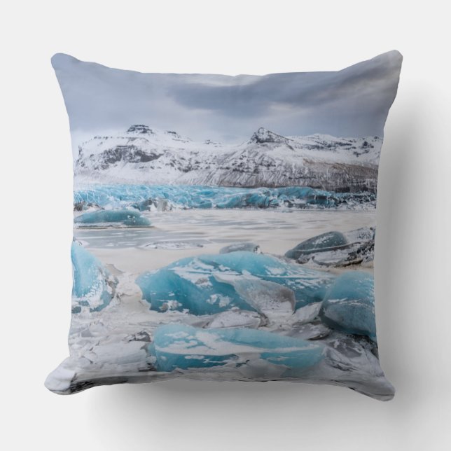 Coussin Paysage de glace de glacier, Islande (Recto)