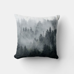 Coussin Paysage de montagne Misty Style Vintage
