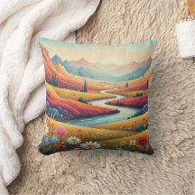 Paysage de montagne moderne au coucher du soleil v