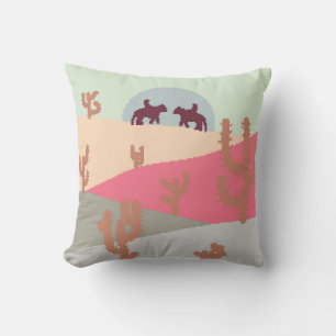 Coussin Paysage de montagne pics au coucher du soleil sur