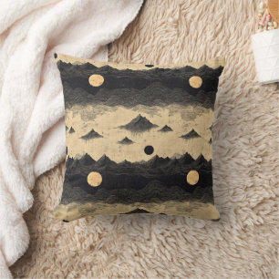Coussin Paysage de montagnes aux nuages vintage (9)