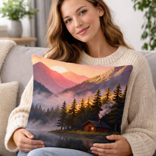Coussin Paysage de Nature en Pixel Art