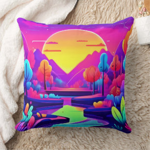 Coussin Paysage de Neon Sunset