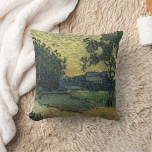 Coussin Paysage de Van Gogh au crépuscule