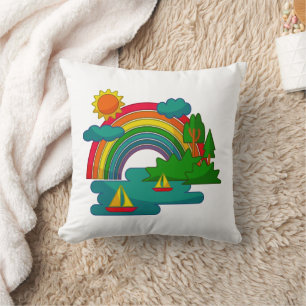 Coussin Paysage de voyage en bateau sous les nuages de sol