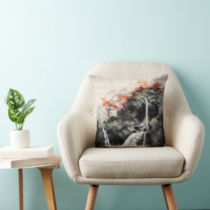 Coussin Paysage des chutes d'eau en Asie