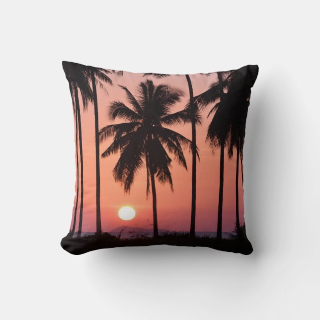 Coussin Paysage des palmiers à coco (Recto)