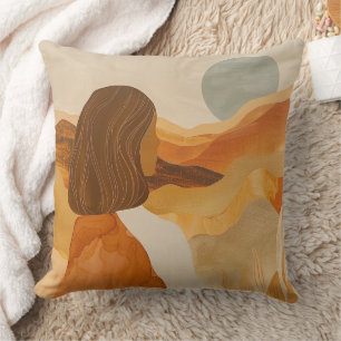 Coussin Paysage Désertique Bohème de Sage Moon en Terre Cu