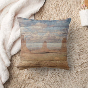 Coussin Paysage Désertique Buttes de Grès et Ciel Céleste