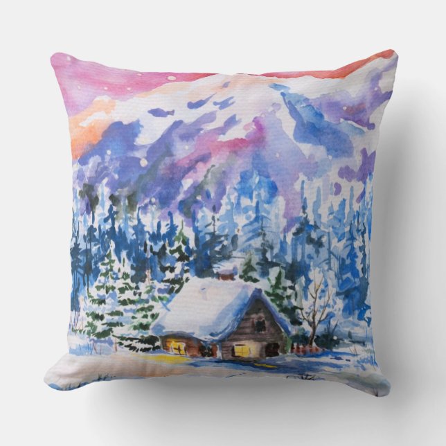 Coussin Paysage d'hiver (Recto)