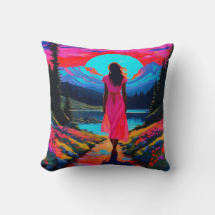 Coussin Paysage écossais psychédélique
