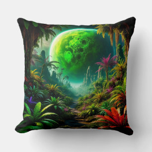 Coussin Paysage extraterrestre avec une végétation luxuria