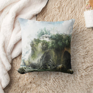 Coussin Paysage fluvial en hiver, Francesco Foschi
