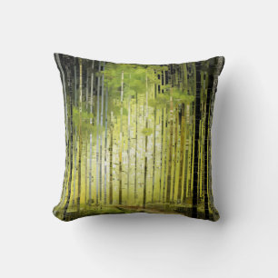 Coussin Paysage forestier Art Décor Peinture Mosaïque