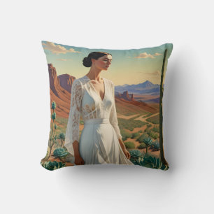 Coussin Paysage magnifique avec une femme art spirituel