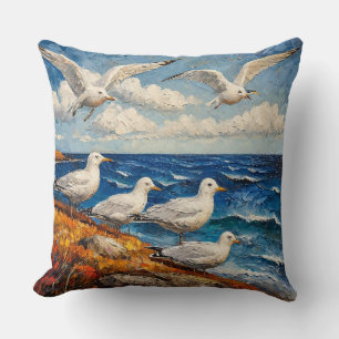 Coussin Paysage marin de mouette
