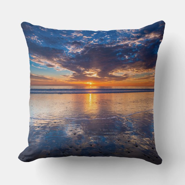 Coussin Paysage marin dramatique, coucher de soleil, CA (Recto)