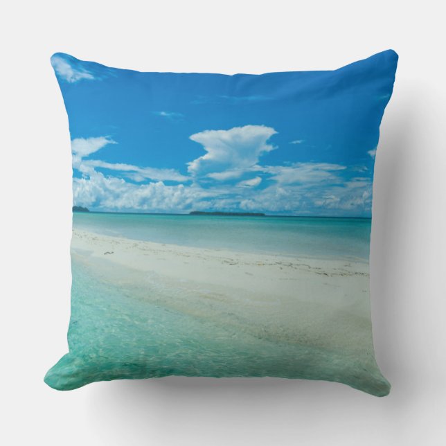 Coussin Paysage marin tropical bleu, Palaos (Recto)
