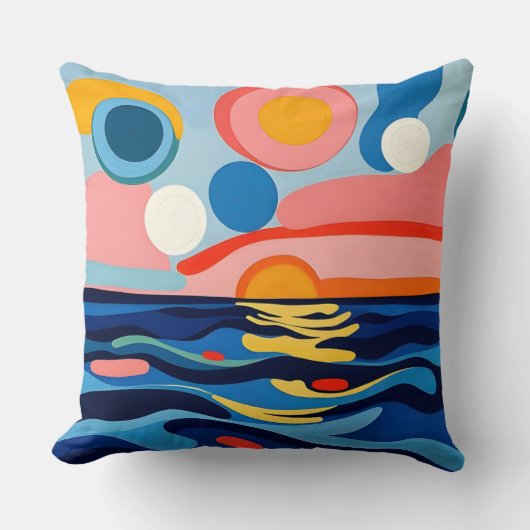 Coussin Paysage maritime Abstrait et dynamique (Recto)