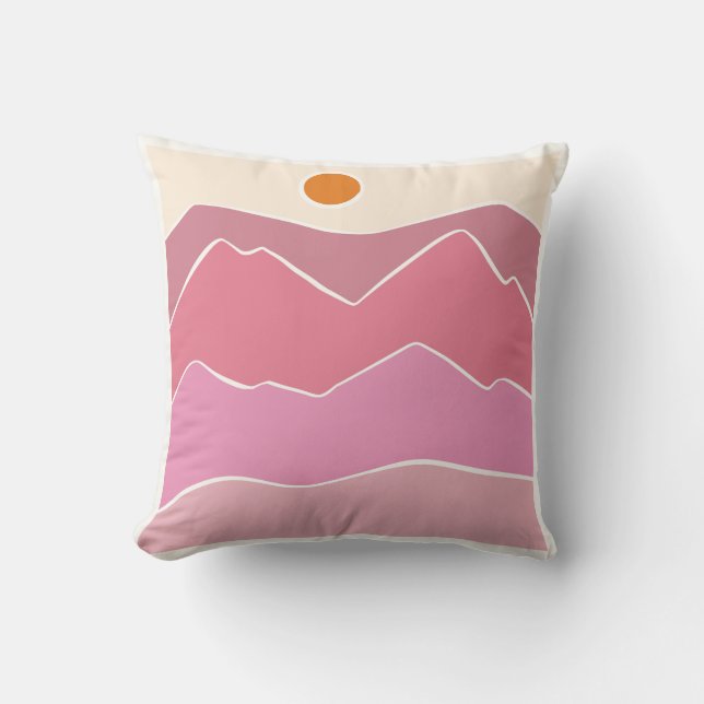 Coussin Paysage, Montagne, Naïf (Recto)
