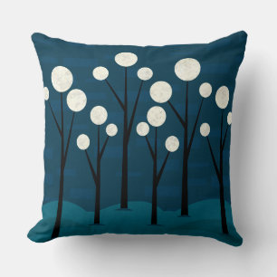 Coussin Paysage mystique des bois bleus