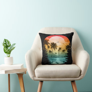 Coussin Paysage naturel de plage cadeau de vacances d'été
